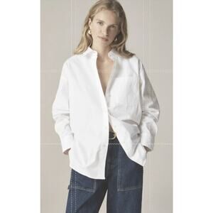 J.Crew Etienne Maura Oversized Fit Shirt WMN PL White BZ990 Button Up Relaxed LS